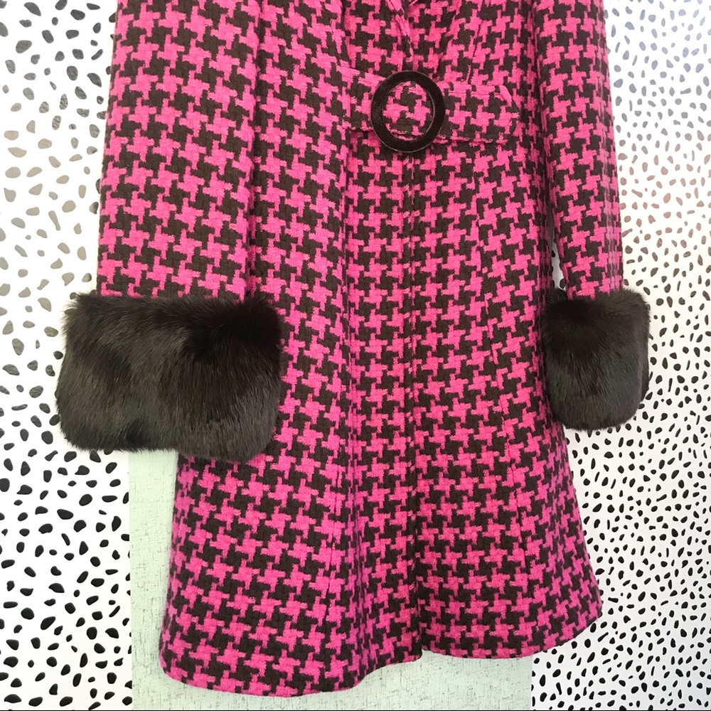 Nanette Lepore Houndstooth Wool Blend Coat - Picture 4 of 8